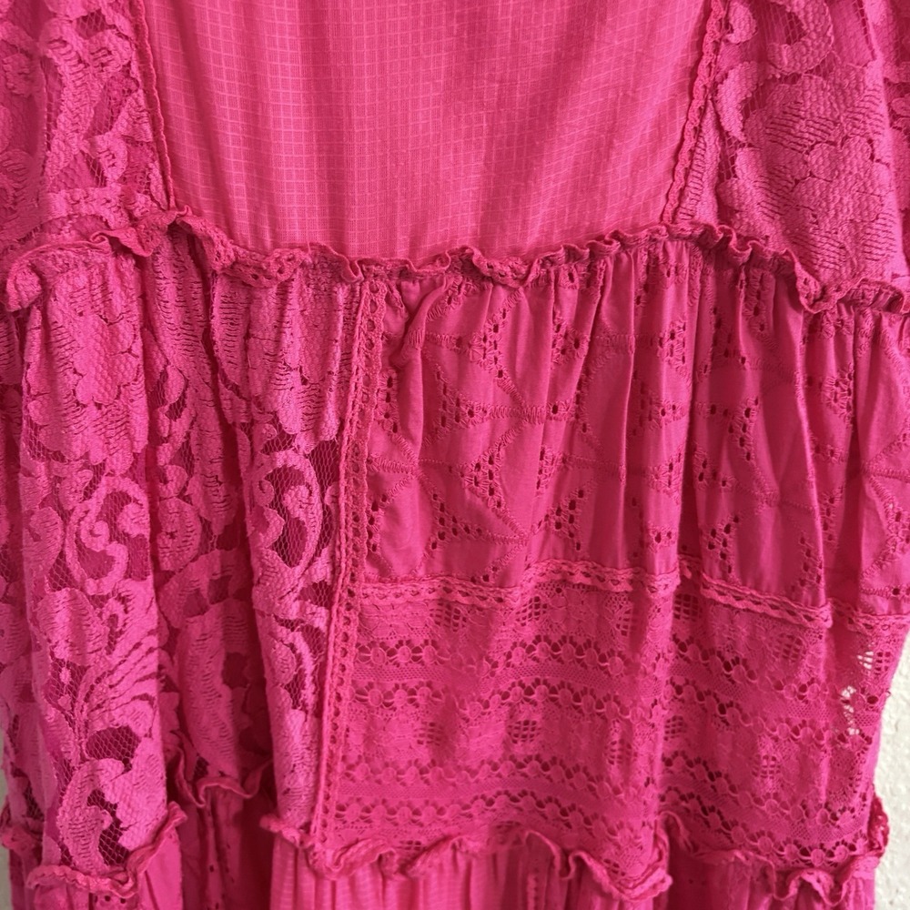 BHANUNI by Jyoti Anthropologie Pink Lace Patchwork Midi / Maxi Dress LP NWT Boho - Picture 8 of 16